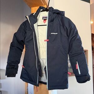 Patagonia Navy and Red Hooded Jacket